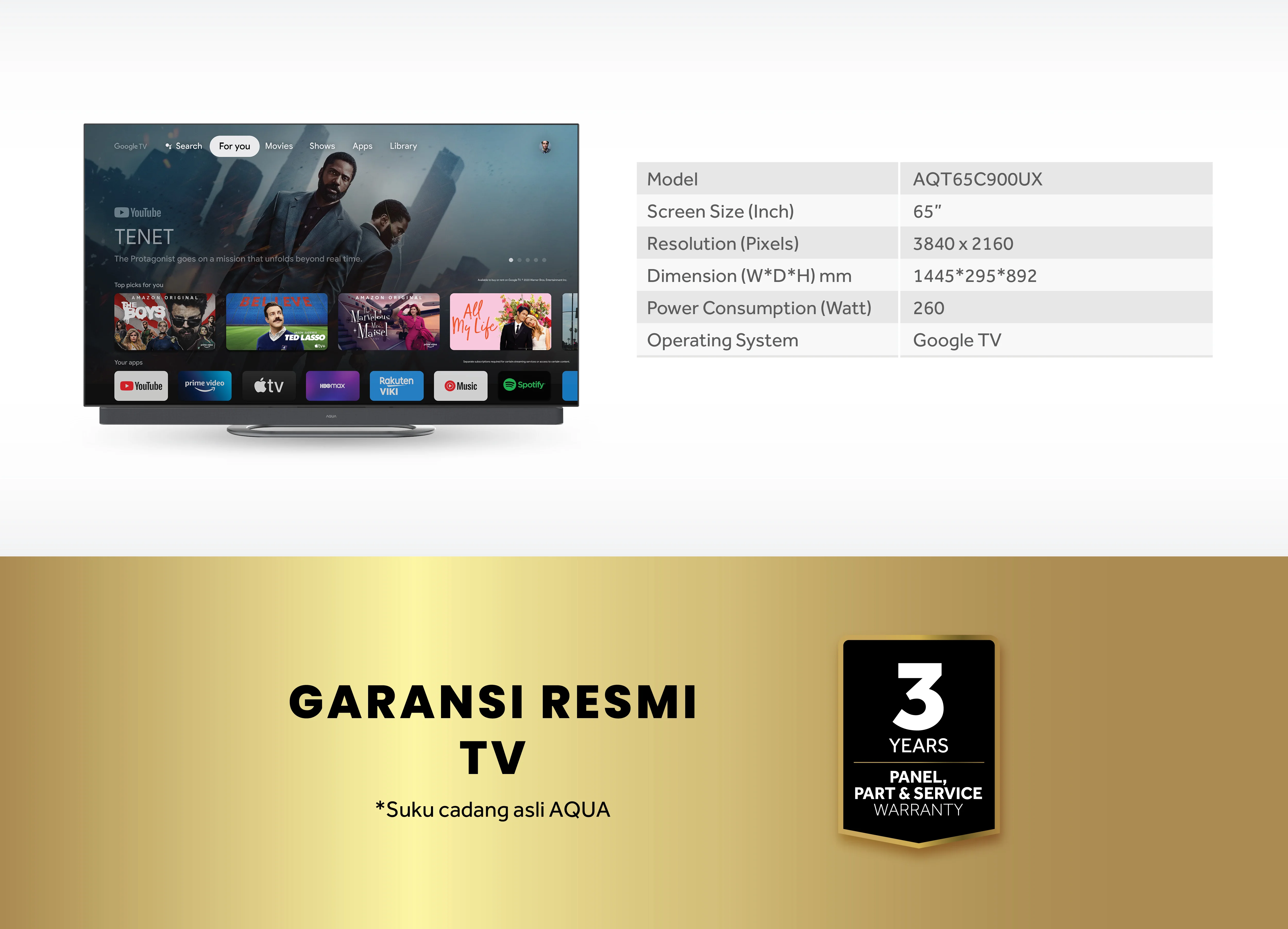 Smart TV AQUA Elektronik AQT65C900UX